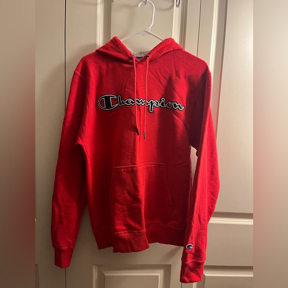 Champion Red Hoodie.